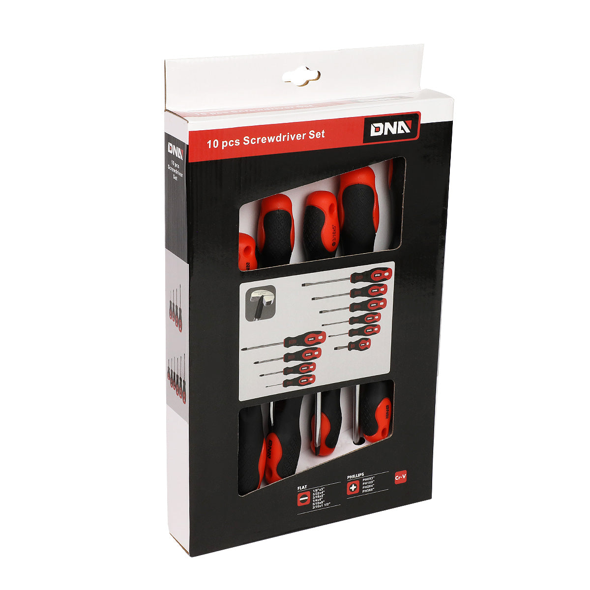 HERRAMIENTAS DNA LOGO - 10PCS - BLACK / RED RUBBER GRIP