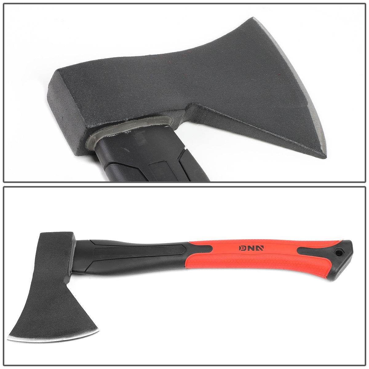 HERRAMIENTAS DNA LOGO - 13-1/2" LONG HANDLE - 1.32LBS AXE HEAD - ALLOY STEEL - FIBERGLASS HANDLE - BLACK / RED