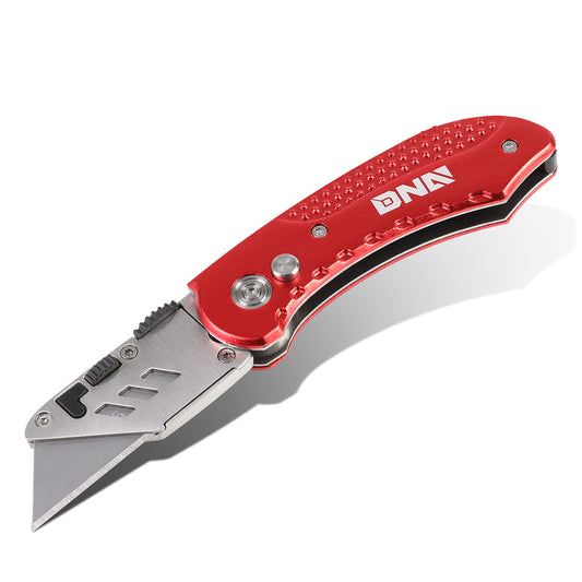 HERRAMIENTAS DNA LOGO - FOLDABLE - STEEL FRAME - W/ 10 SPARE BLADES - RED