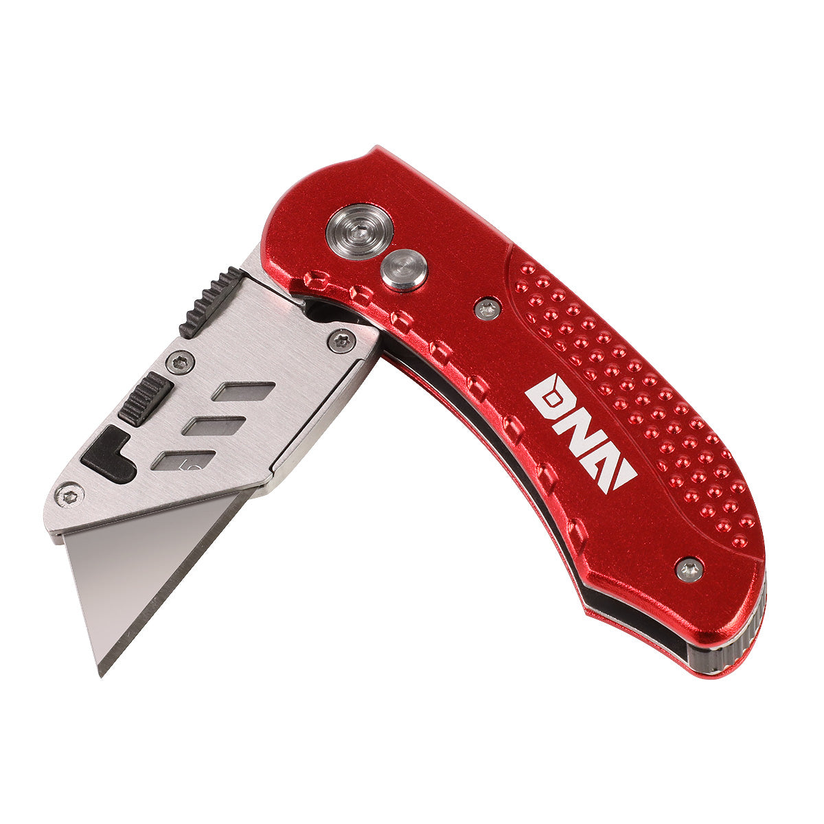 HERRAMIENTAS DNA LOGO - FOLDABLE - STEEL FRAME - W/ 10 SPARE BLADES - RED