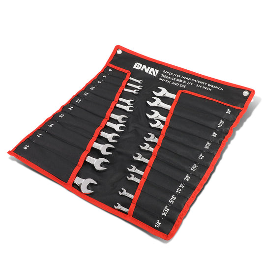 HERRAMIENTAS DNA LOGO - 22PCS - W/ FOLDABLE HANGABLE POUCH - BLACK / RED