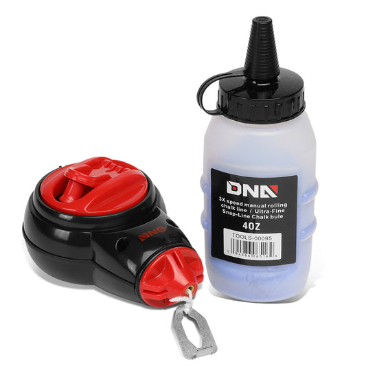 HERRAMIENTAS DNA LOGO - 100FT - 4OZ BOTTLE - BLUE CHALK - BLACK / RED