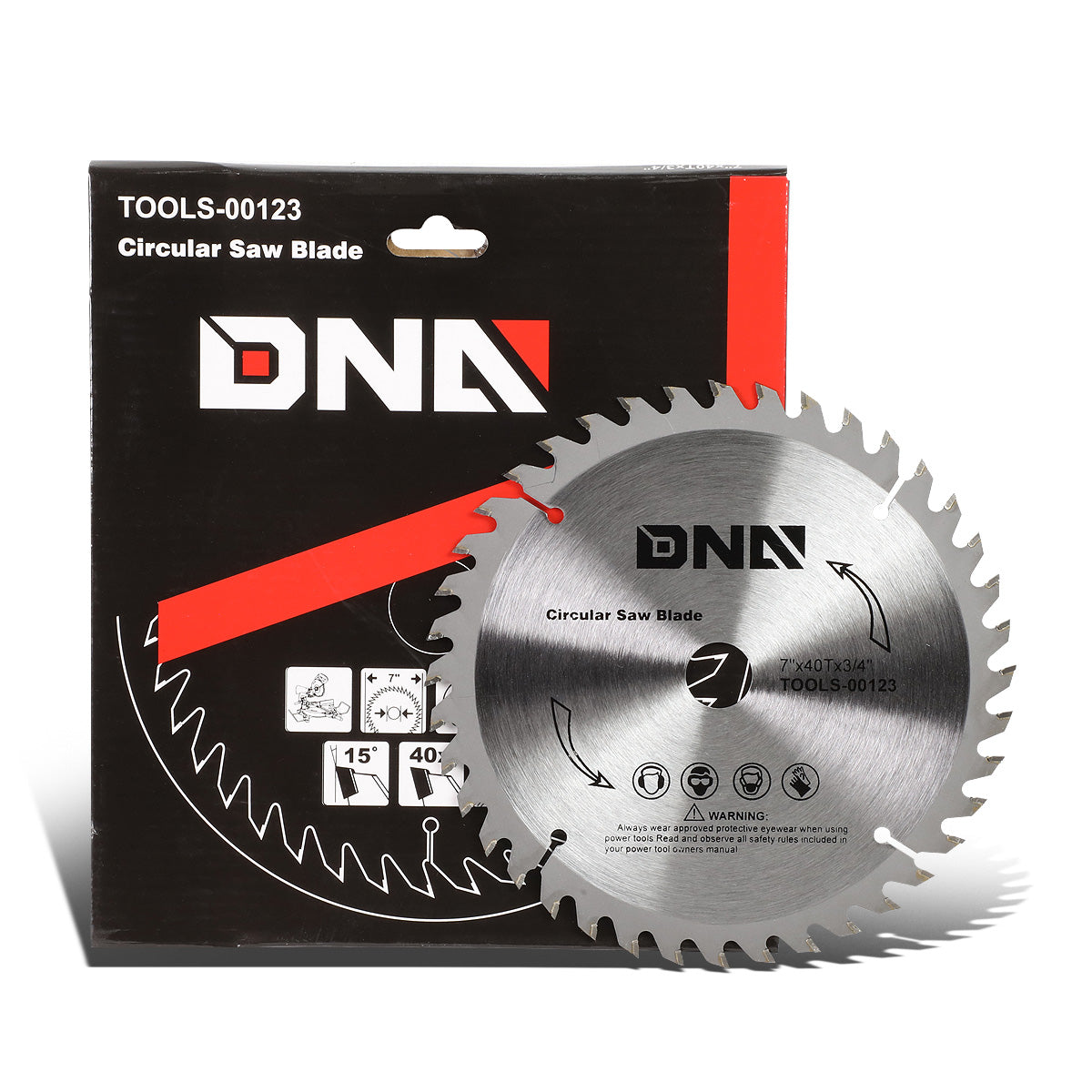 HERRAMIENTAS DNA LOGO - 0.064" THICK - 7" OD - 5/8"-7/8" ARBOR SIZE - 40 TOOTH - METALLIC