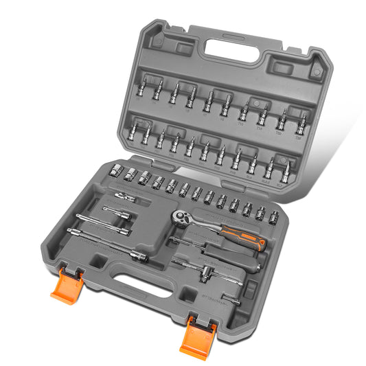 HERRAMIENTAS 42PCS - METALLIC / GRAY / ORANGE - CHROME VANADIUM STEEL / ABS PLASTIC / RUBBER