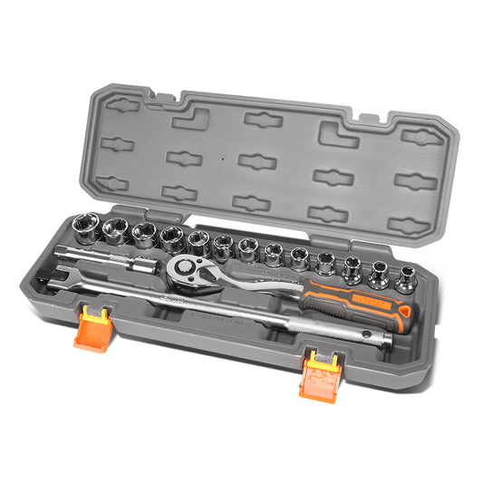 HERRAMIENTAS 17PCS - METALLIC / GRAY / ORANGE - CHROME VANADIUM STEEL / ABS PLASTIC / RUBBER