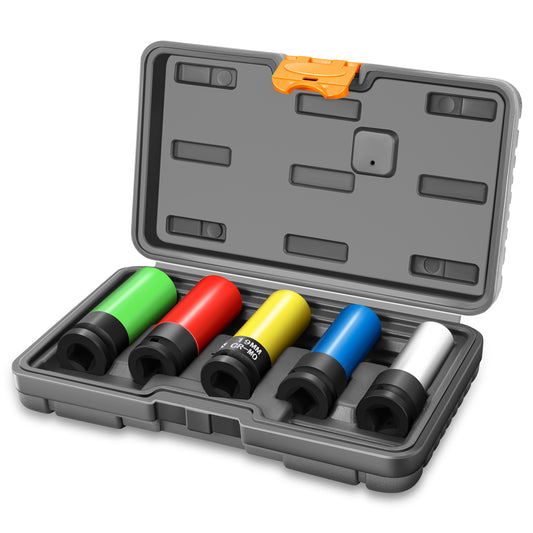 HERRAMIENTAS 5PC - SOCKET EXTENDED - DEEP IMPACT COLOR - 1/2" DR