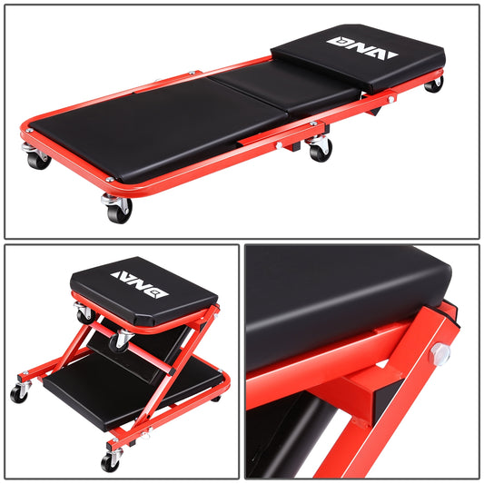 HERRAMIENTAS 36" 2 IN 1 CAR CREEPER AND SEAT - RED