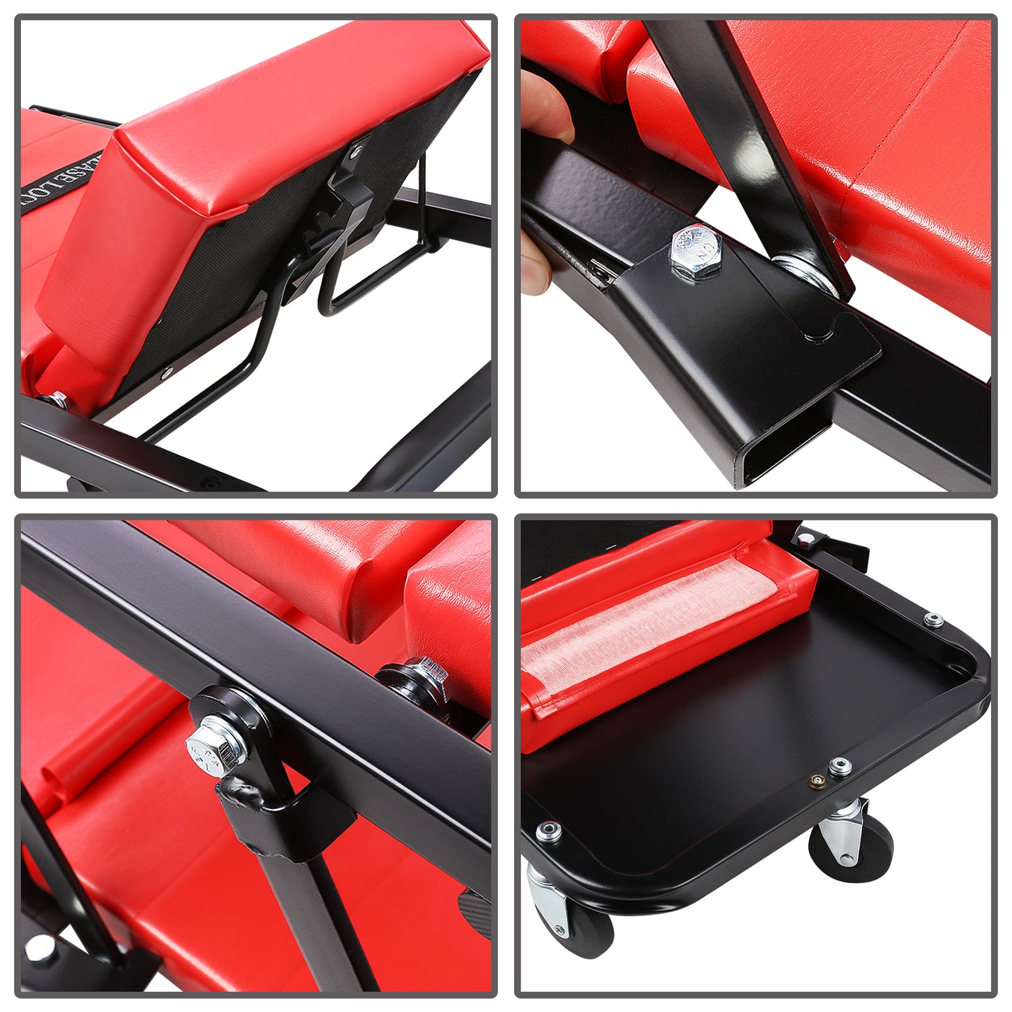 HERRAMIENTAS 48" 2 IN 1 CAR CREEPER AND SEAT - RED