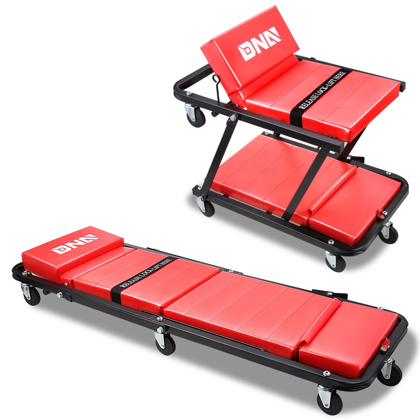 HERRAMIENTAS 48" 2 IN 1 CAR CREEPER AND SEAT - RED