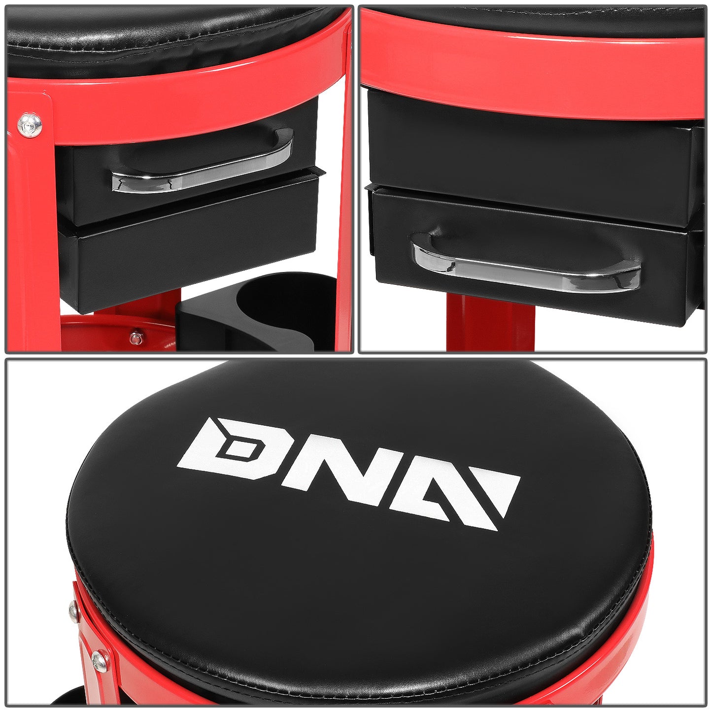 HERRAMIENTAS 16" DIAMETER FROM WHEELS X 16" HEIGHT - 300LBS MAX - BLACK / RED