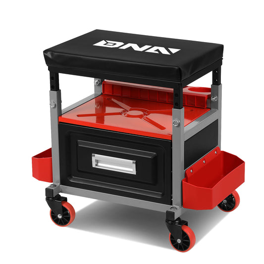 HERRAMIENTAS 17.5" H X 23.6" W X 15.8" D - HEIGHT ADJUSTABLE - 350LBS MAX - BLACK / RED