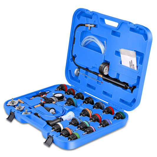 HERRAMIENTAS 28PC - COOLING SYSTEM PRESSURE TESTER & VACUUM PURGE MASTER KIT - COLOR BLUE