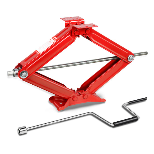 HERRAMIENTAS SCISSOR JACK KIT - 2PCS - 24" - 5000LBS - RED - FOR RV STABLIZING AND LEVELING PURPOSE ONLY, NEVER USE FOR LIFTING, CHANGING TIRES OR SUPPORTING WEIGHT OF ANY VEHICLES