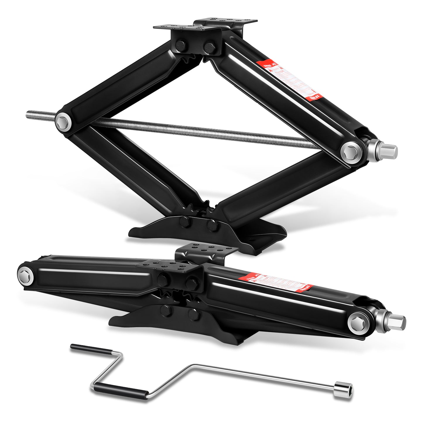 HERRAMIENTAS SCISSOR JACK KIT - 2PCS - 24" - 5000LBS - BLACK - FOR RV STABLIZING AND LEVELING PURPOSE ONLY, NEVER USE FOR LIFTING, CHANGING TIRES OR SUPPORTING WEIGHT OF ANY VEHICLES