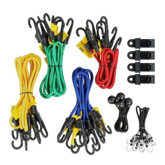 HERRAMIENTAS BUNGEE CORDS ASSORTED WITH ZIPPER BAG