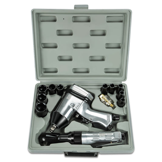 HERRAMIENTAS AIR IMPACT&RATCHET WRENCH KIT - 17 PC - 1/2"