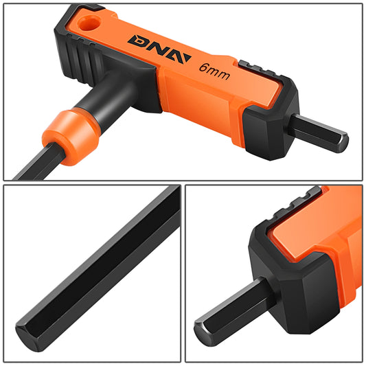 HERRAMIENTAS COLOR T-TYPE HEX KEY SET WITH FLAT HEAD - SIZE:2-10MM - ORANGE - 8PCS PLASTIC BOX