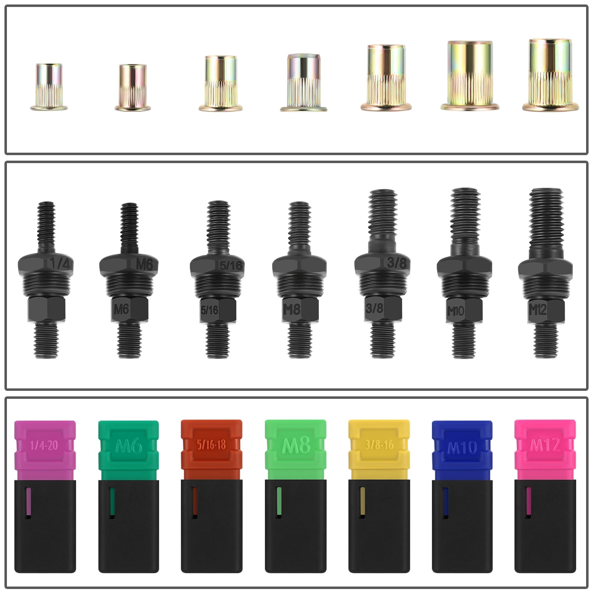 HERRAMIENTAS HAND RIVET SET - THREE-IN-ONE - HEAVY DUTY 14"