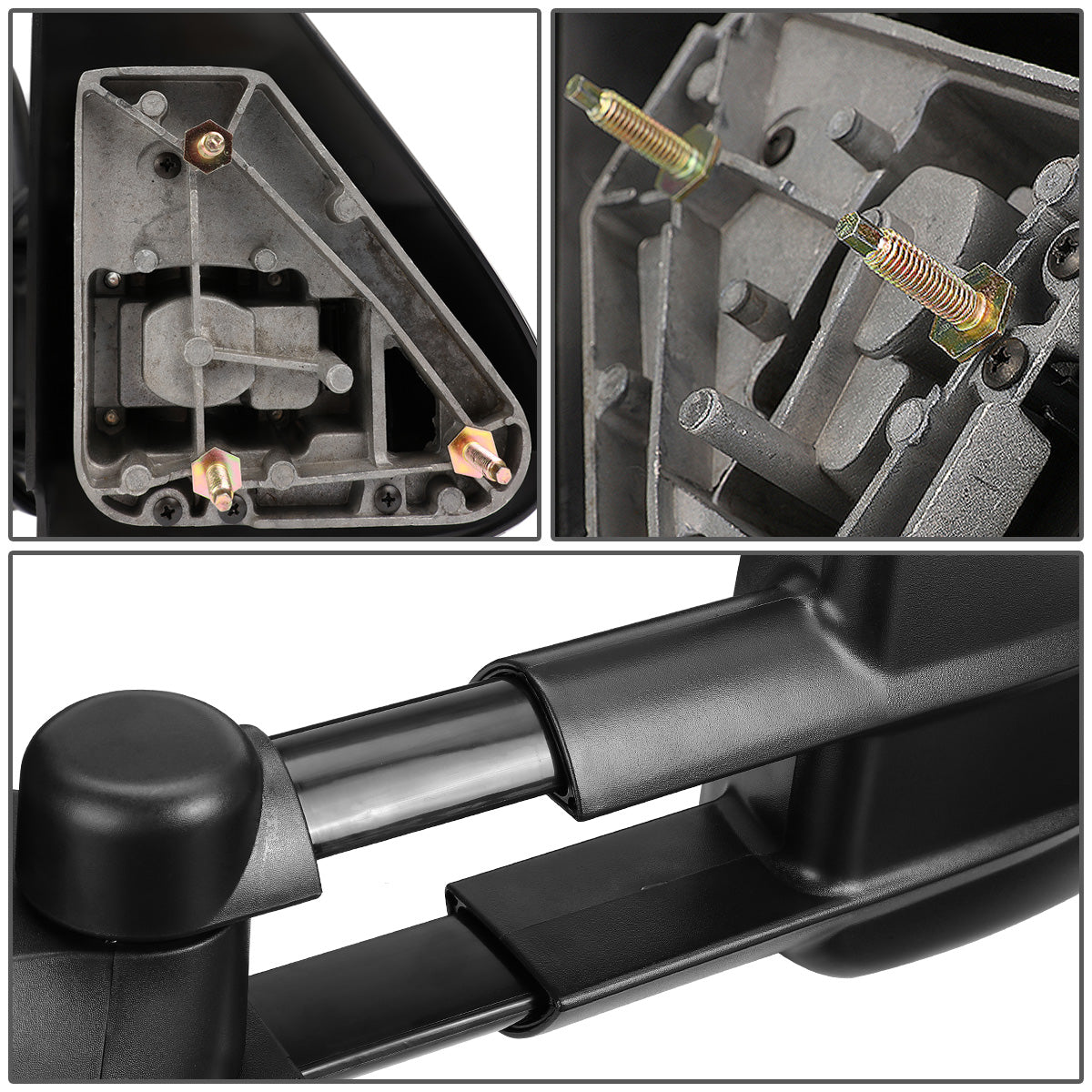 RETROVISORES EXTENDIBLES TOWING MIRROR - 99-06 CHEVY SILVERADO / GMC SIERRA - MANUAL W/O HEATED, W/O SIGNAL - BLACK - LEFT