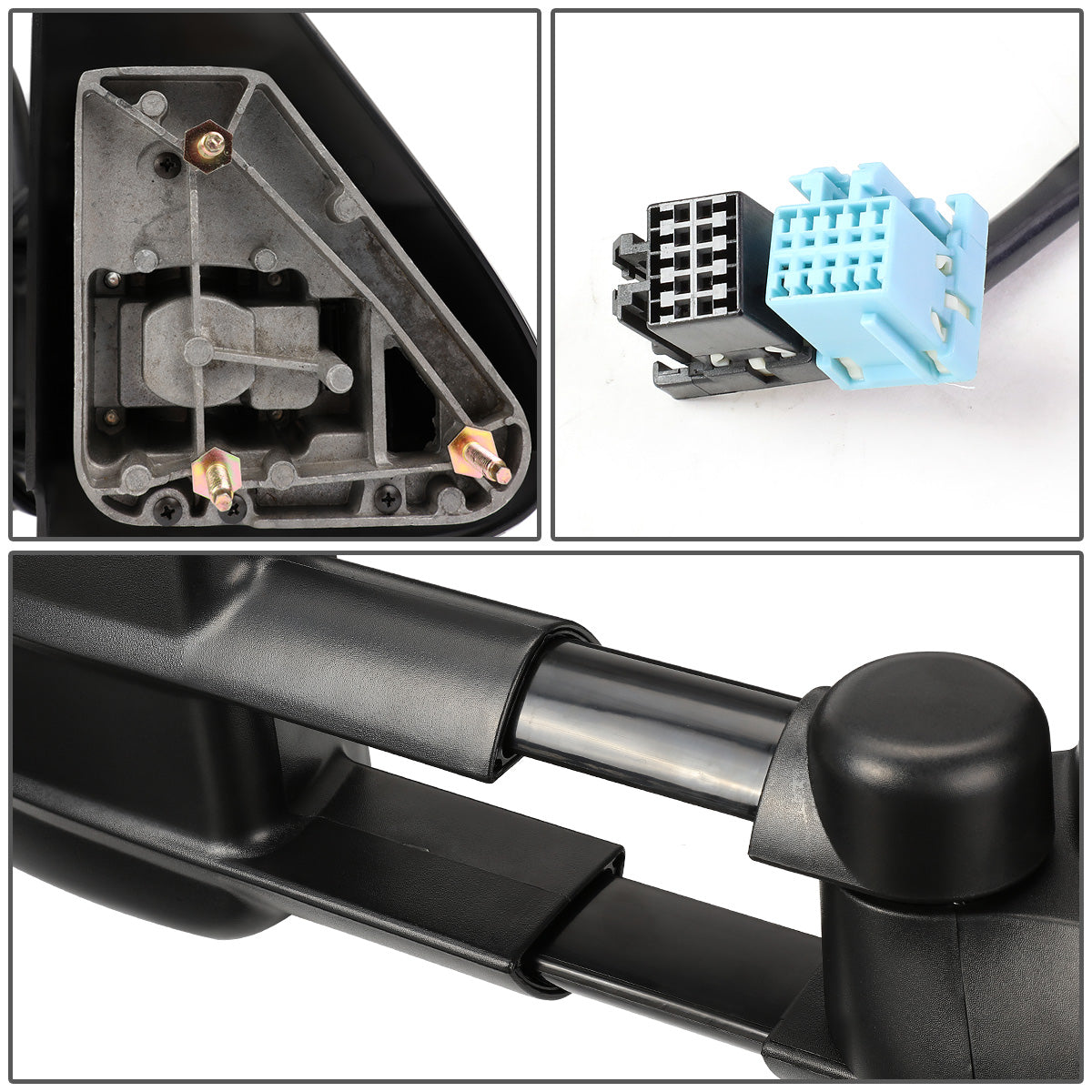 RETROVISORES EXTENDIBLES TOWING MIRROR - 99-06 CHEVY SILVERADO / GMC SIERRA - PAIR - MANUAL W/O HEATED - BLACK - AMBER SIGNAL