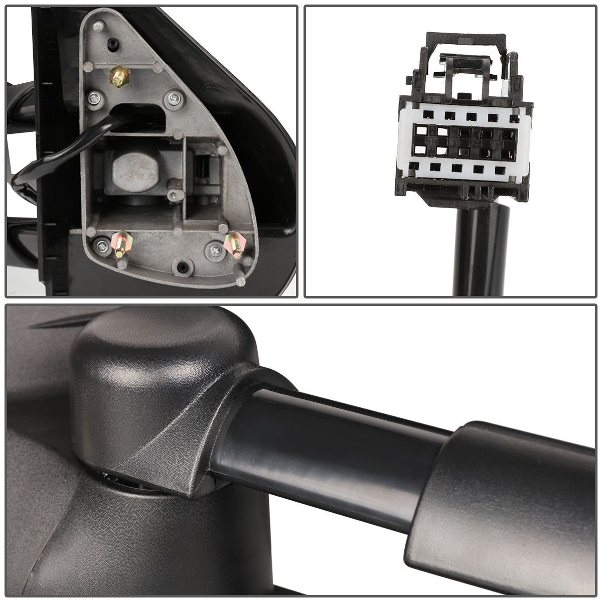 RETROVISORES EXTENDIBLES TOWING MIRROR - 07-13 CHEVY SILVERADO / GMC SIERRA - LEFT - POWERED, W/ HEATED, W/O SIGNAL - BLACK