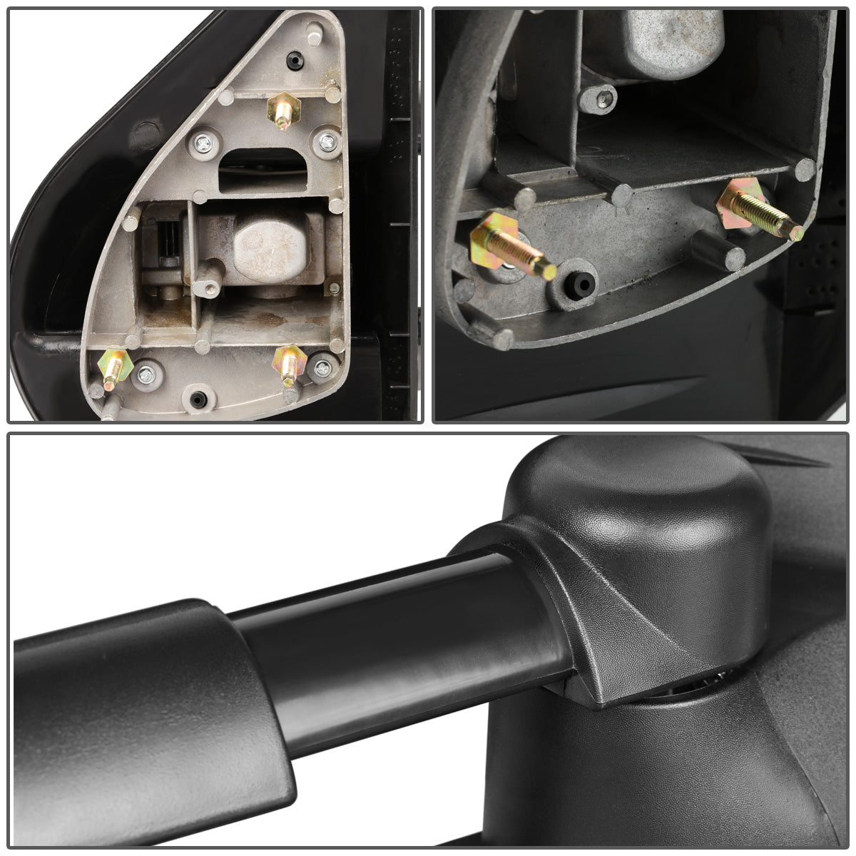 RETROVISORES EXTENDIBLES TOWING MIRROR - 07-13 CHEVY SILVERADO / GMC SIERRA - RIGHT - MANUAL, W/O HEATED, W/O SIGNAL - BLACK