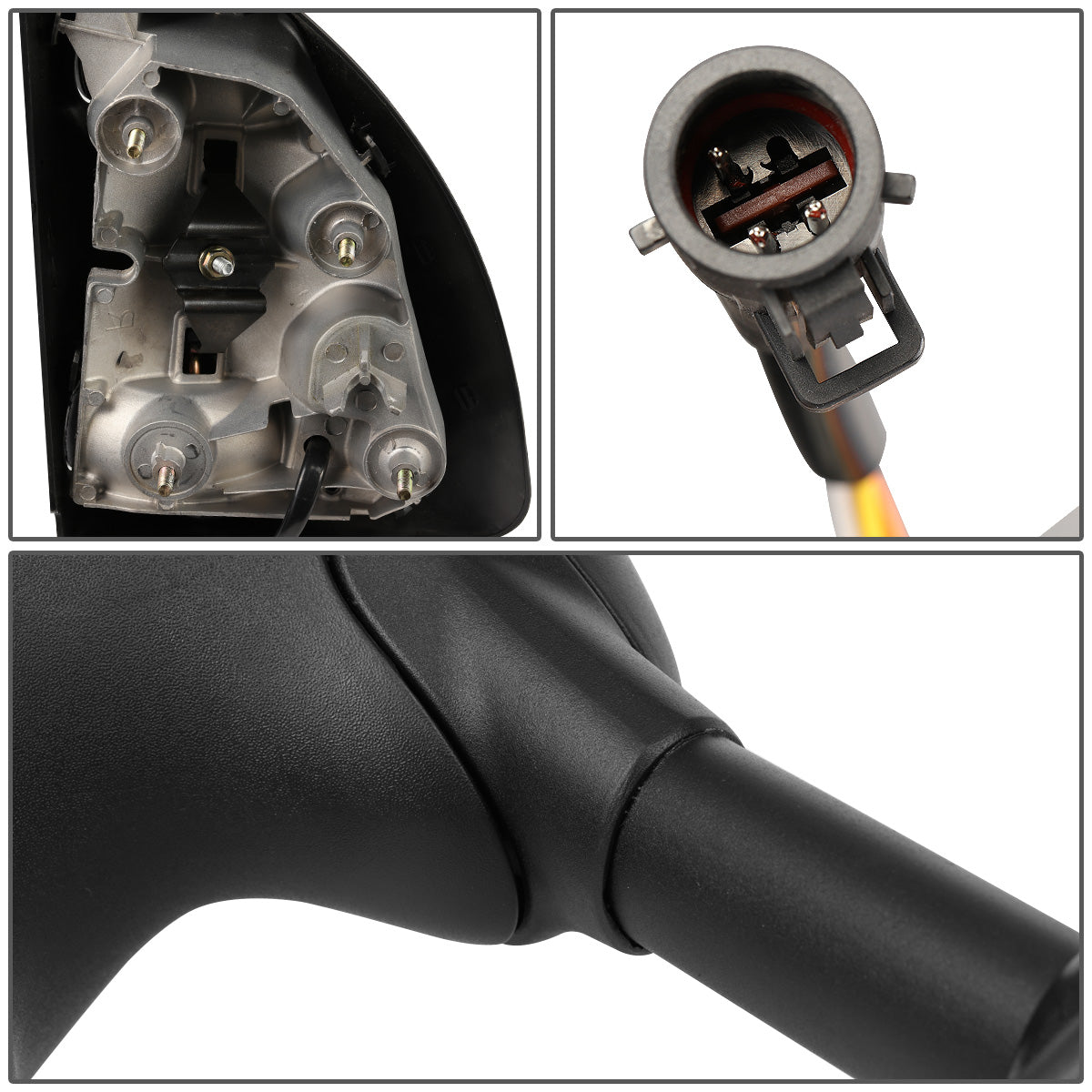 RETROVISORES EXTENDIBLES TOWING MIRROR - 99-07 FORD F-250, F-350, F-450, F-550 - SUPER DUTY - PAIR - POWERED W/ HEATED - SMOKE SIGNAL - BLACK