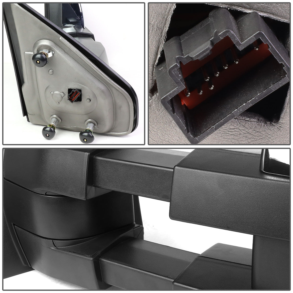 RETROVISORES EXTENDIBLES TOWING MIRROR - 04-14 FORD F-150 - PAIR - MANUAL W/ HEATED - CHROME - LED AMBER SIGNAL