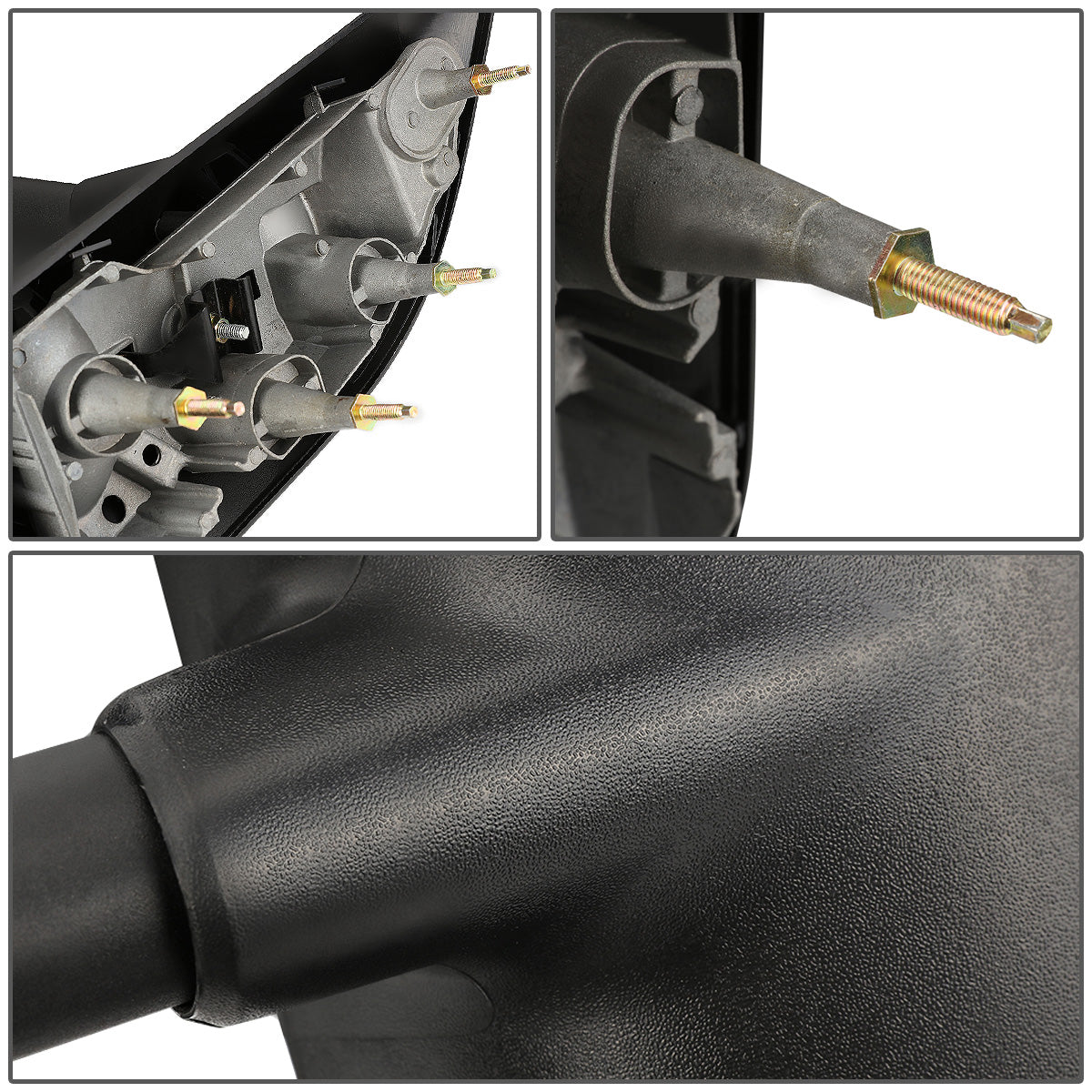 RETROVISORES EXTENDIBLES TOWING MIRROR - 03-07 FORD E-150, E-250, E-350 - PAIR - MANUAL W/O HEATED W/O SIGNAL - BLACK