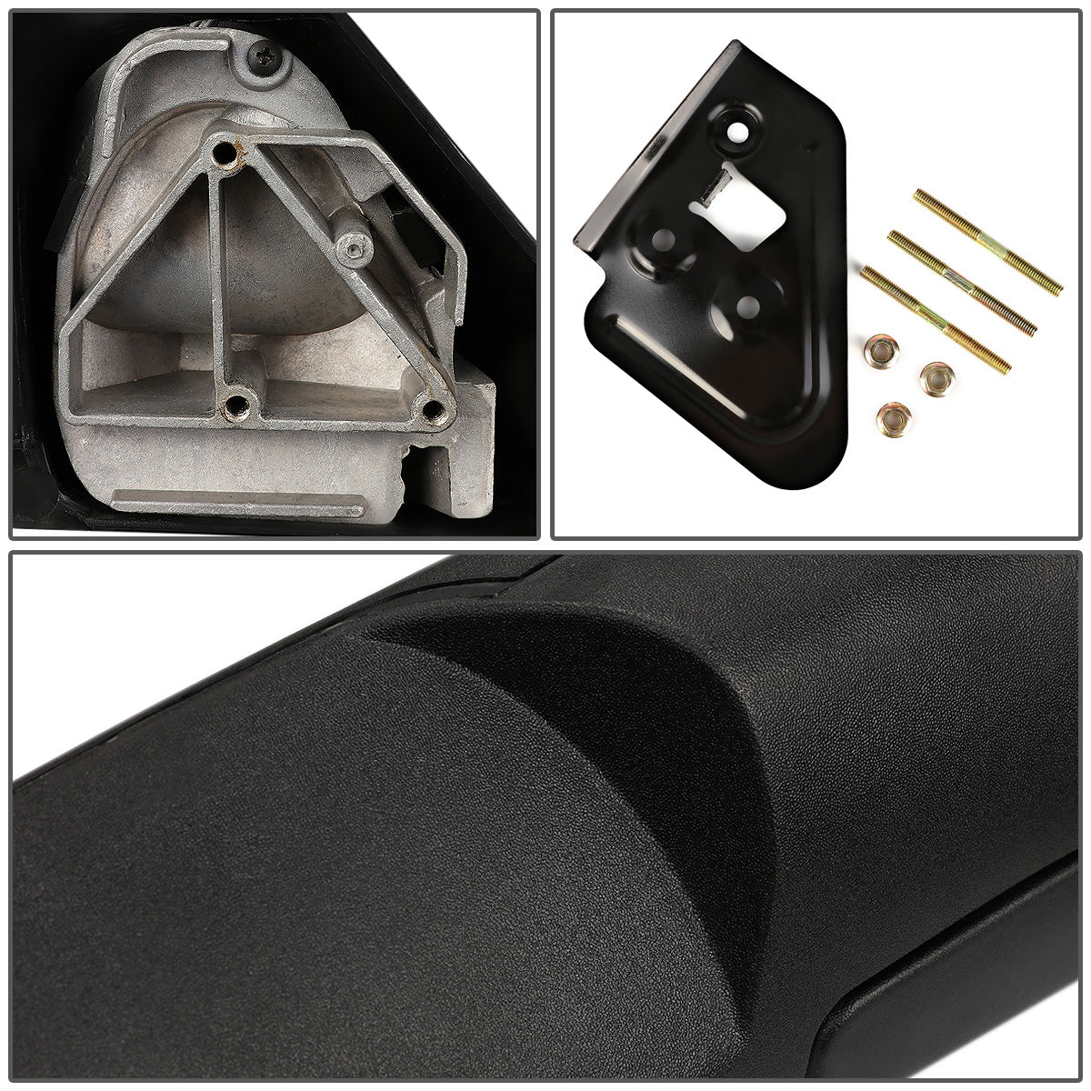 RETROVISORES EXTENDIBLES TOWING MIRROR - 94-01 DODGE RAM 1500 / 94-02 DODGE RAM 2500, 3500 - PAIR - MANUAL W/O HEATED W/O SIGNAL - BLACK