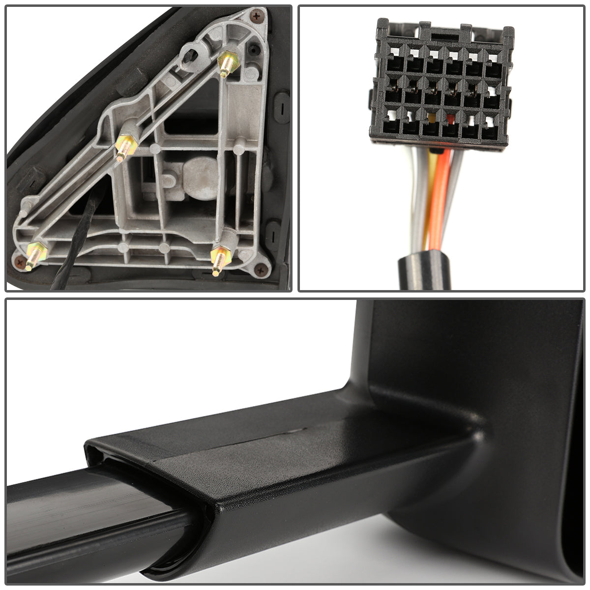 RETROVISORES EXTENDIBLES TOWING MIRROR - 14-18 CHEVY SILVERADO 1500 / 14-20 GMC SIERRA 1500 / 15-20 CHEVY SILVERADO 2500HD, 3500HD, GMC SIERRA 2500HD, 3500HD - PAIR - POWERED W/ HEATED - BLACK