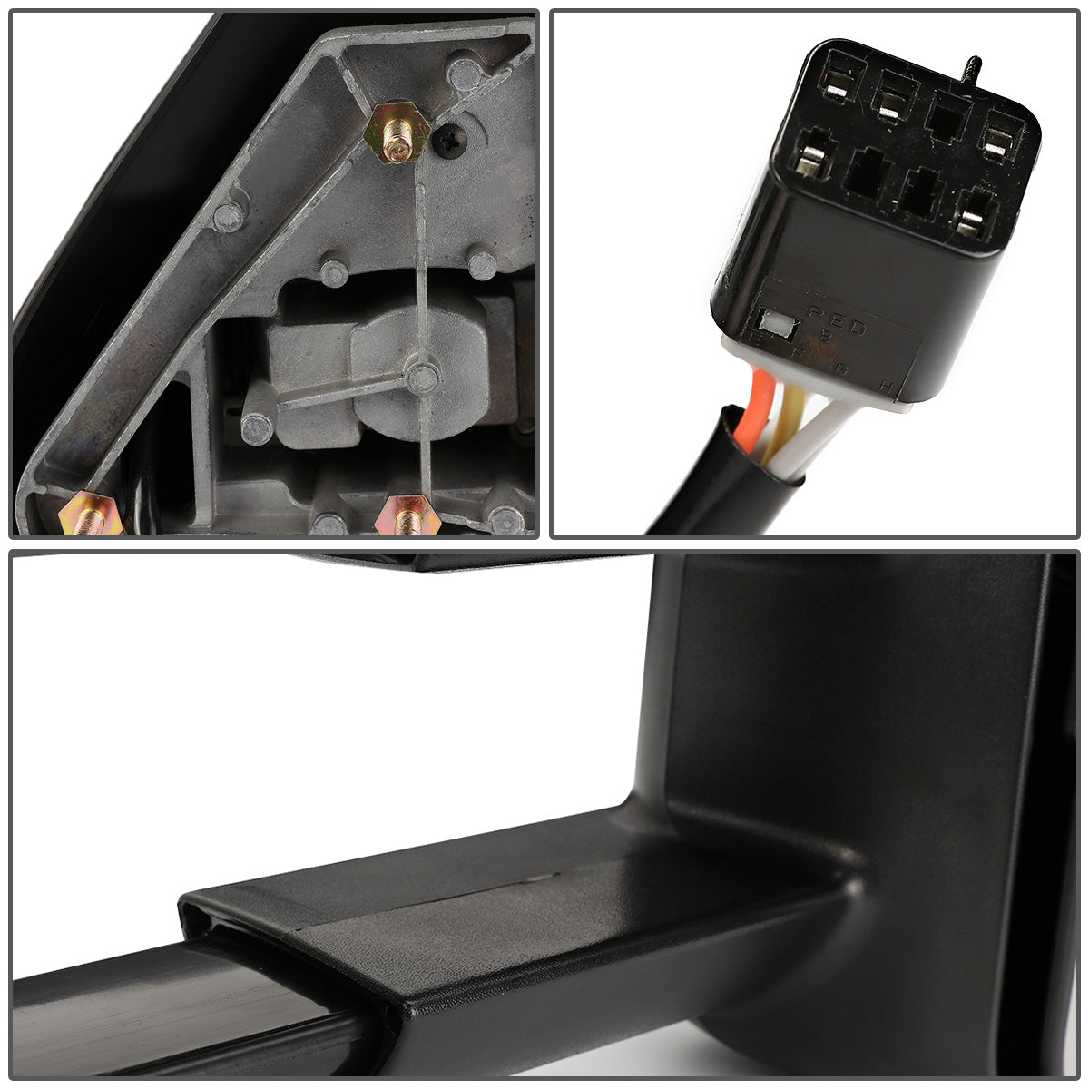 RETROVISORES EXTENDIBLES TOWING MIRROR - 99-02 CHEVY SILVERADO 1500, 2500, 3500, GMC SIERRA 1500, 2500, 3500 / 00-02 CHEVY TAHOE, CHEVY SUBURBAN 1500, 2500, GMC YUKON - PAIR - POWERED W/ HEATED W/O SIGNAL - BLACK