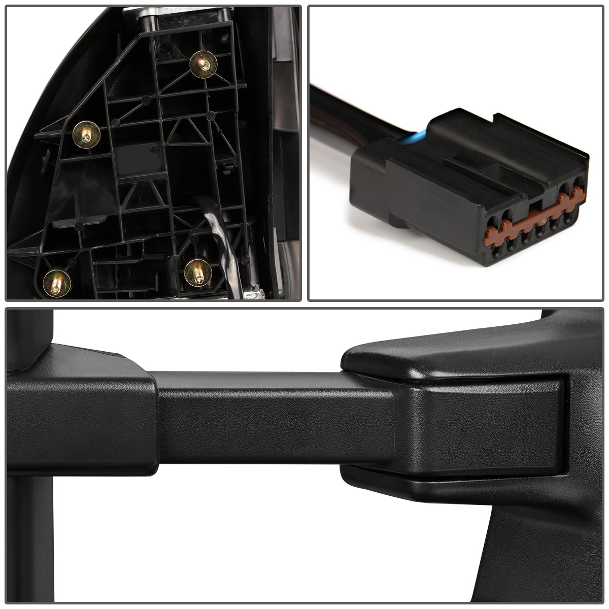 RETROVISORES EXTENDIBLES TOWING MIRROR - 99-07 FORD F-250, F-350, F-450, F-550 - SUPER DUTY - RIGHT - POWERED W/ HEATED - LED AMBER SIGNAL - BLACK