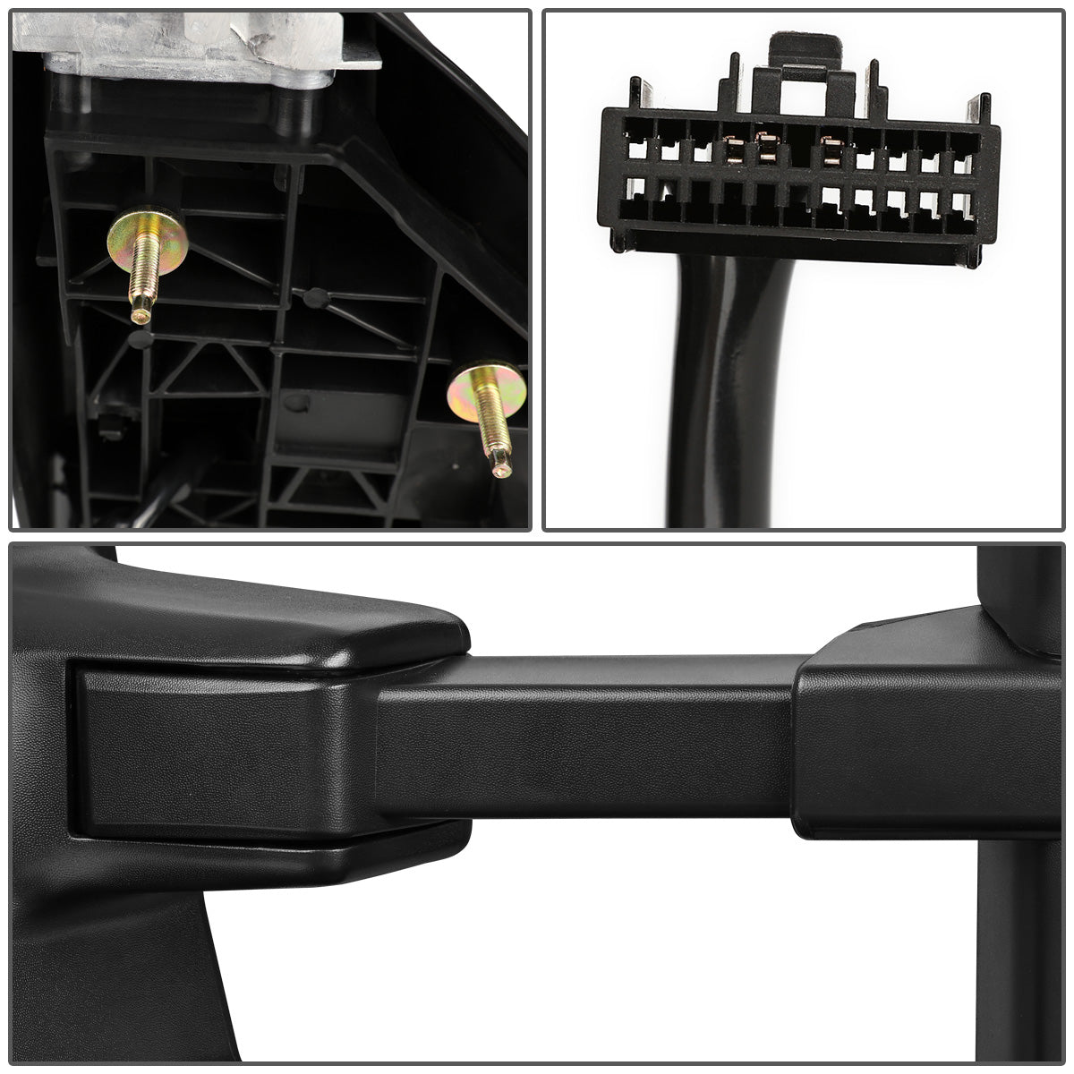 RETROVISORES EXTENDIBLES TOWING MIRROR - 08-16 FORD F-250, F-350, F-450, F-550 - SUPER DUTY - LEFT - MANUAL W/ HEATED - LED AMBER SIGNAL - BLACK