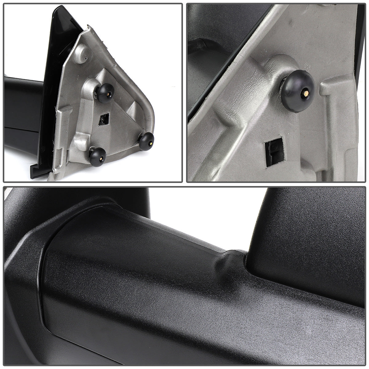 RETROVISORES EXTENDIBLES TOWING MIRROR - 02-08 DODGE RAM 1500 / 03-09 DODGE RAM 2500, 3500 - PAIR - MANUAL W/ HEATED W/ PUDDLE LIGHT - BLACK