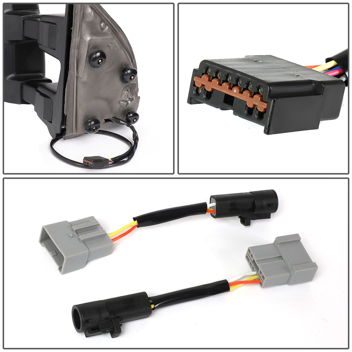 RETROVISORES EXTENDIBLES TOWING MIRROR - 99-07 FORD F-250, F-350, F-450, F-550 - PAIR - POWERED W/HEATED - LED AMBER SIGNAL - BLACK