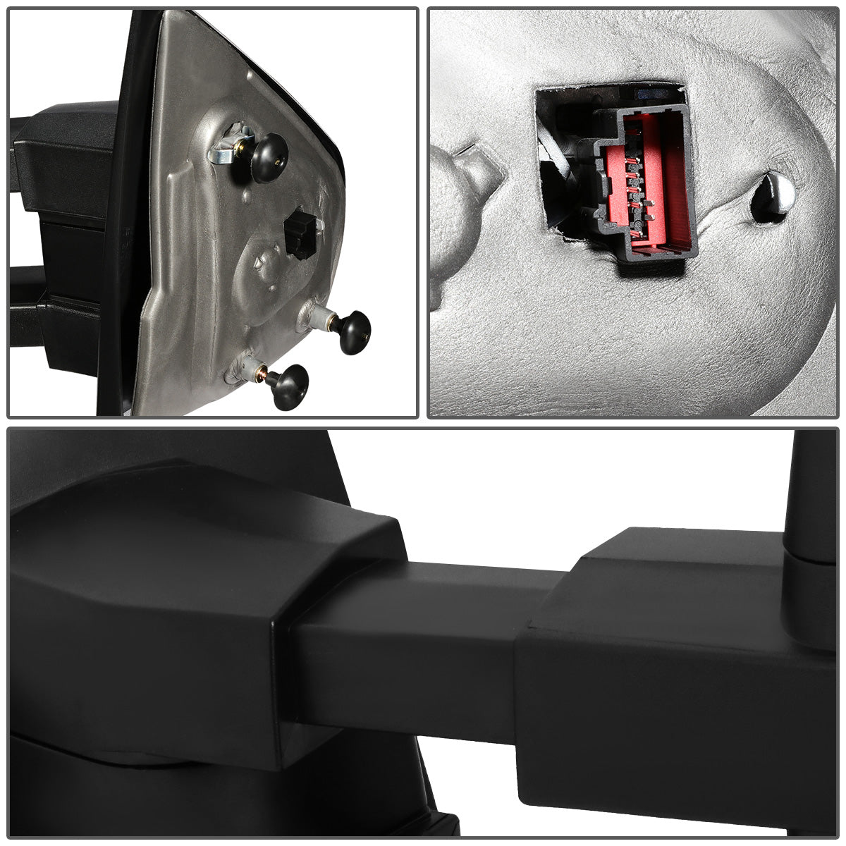 RETROVISORES EXTENDIBLES TOWING MIRROR - 04-14 FORD F-150 - PAIR - POWERED W/HEATED W/PUDDLE LIGHT - AMBER SIGNAL - BLACK