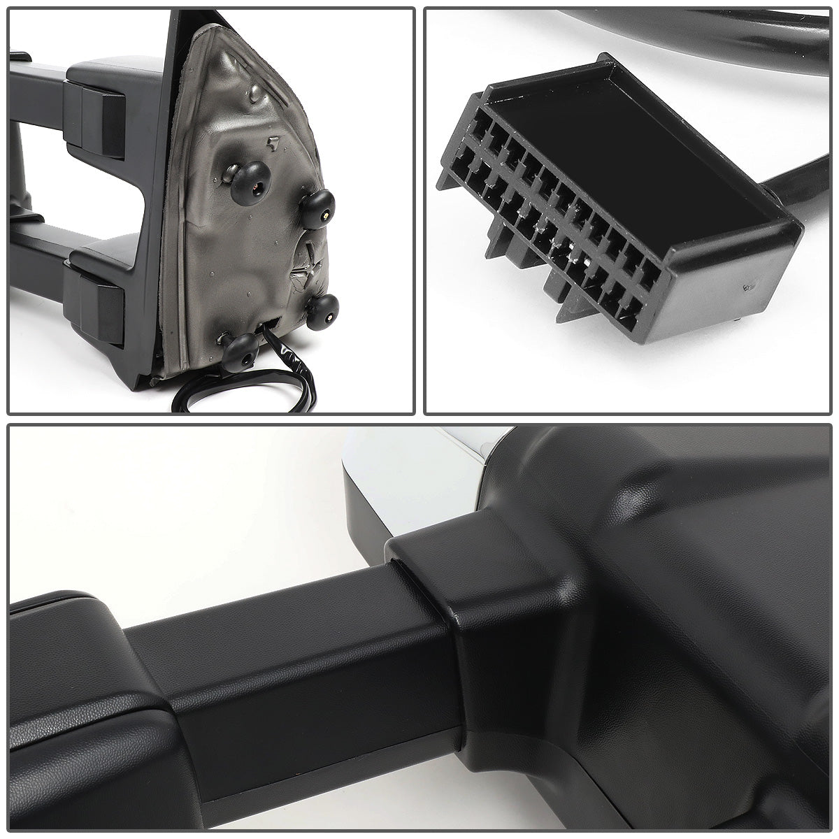 RETROVISORES EXTENDIBLES TOWING MIRROR - 08-16 FORD F-250, F-350, F-450, F-550 SUPER DUTY - PAIR - MANUAL - LED AMBER SIGNAL - CHROME