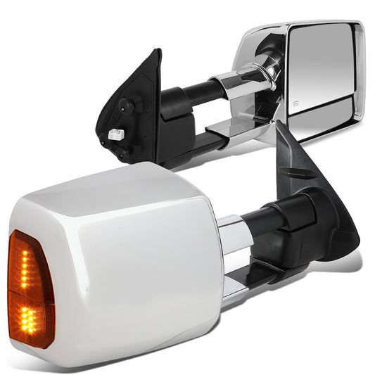 RETROVISORES EXTENDIBLES TOWING MIRROR - 16-19 TOYOTA TACOMA - POWERED W/HEATED W/AMBER SIGNAL - CHROME