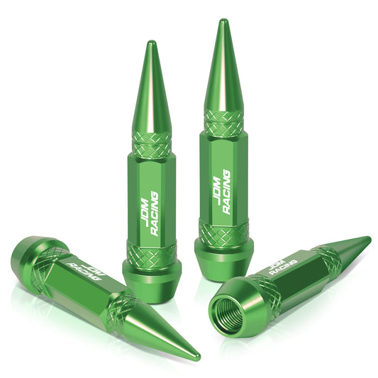 ACCESORIOS 60MM / 2.30" TALL - SPIKED - LUG NUT STYLE - GREEN