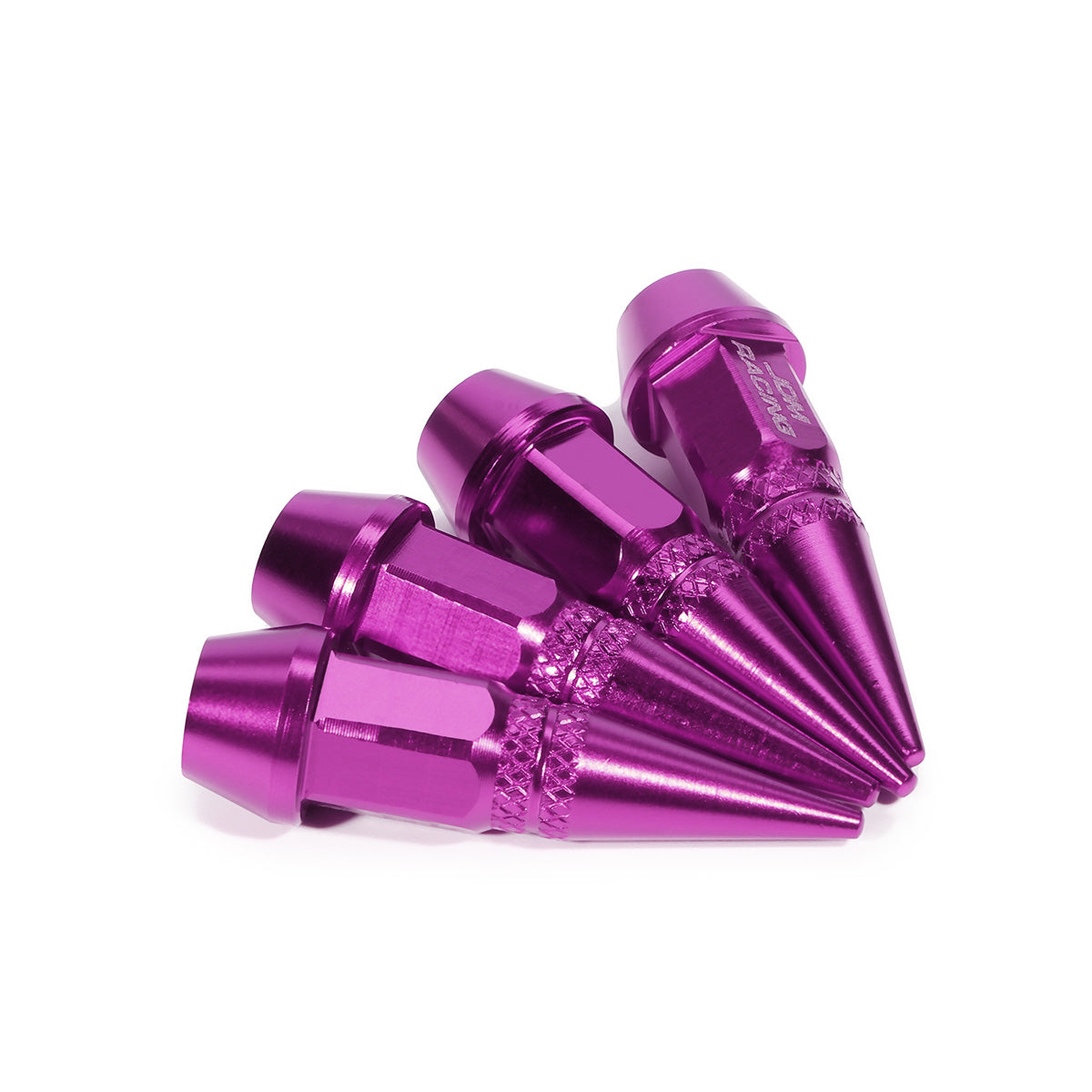 ACCESORIOS 45MM / 1.75" TALL - SPIKED - LUG NUT STYLE - PURPLE