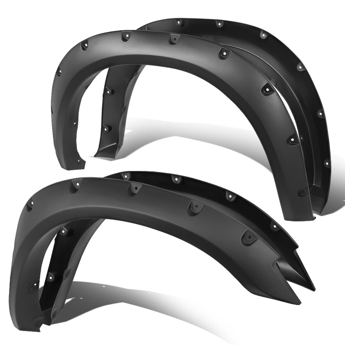 CANTONERAS 10-18 DODGE RAM 2500, 3500 - FITS MODELS WITH 76", 98" FLEETSIDE BED / DUALLY BED - POCKET-RIVETED STYLE - TEXTURED - MATTE BLACK