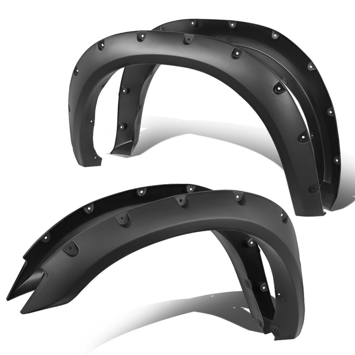 CANTONERAS 10-18 DODGE RAM 2500, 3500 - FITS MODELS WITH 76", 98" FLEETSIDE BED / DUALLY BED - POCKET-RIVETED STYLE - TEXTURED - MATTE BLACK