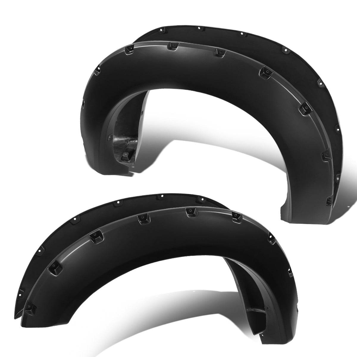 CANTONERAS 11-16 FORD F-250, F-350 SUPER DUTY - FITS 6.8", 8.2" STYLESIDE BED MODELS - WILL NOT FIT DUALLY MODELS - POCKET-RIVETED STYLE - TEXTURED - MATTE BLACK