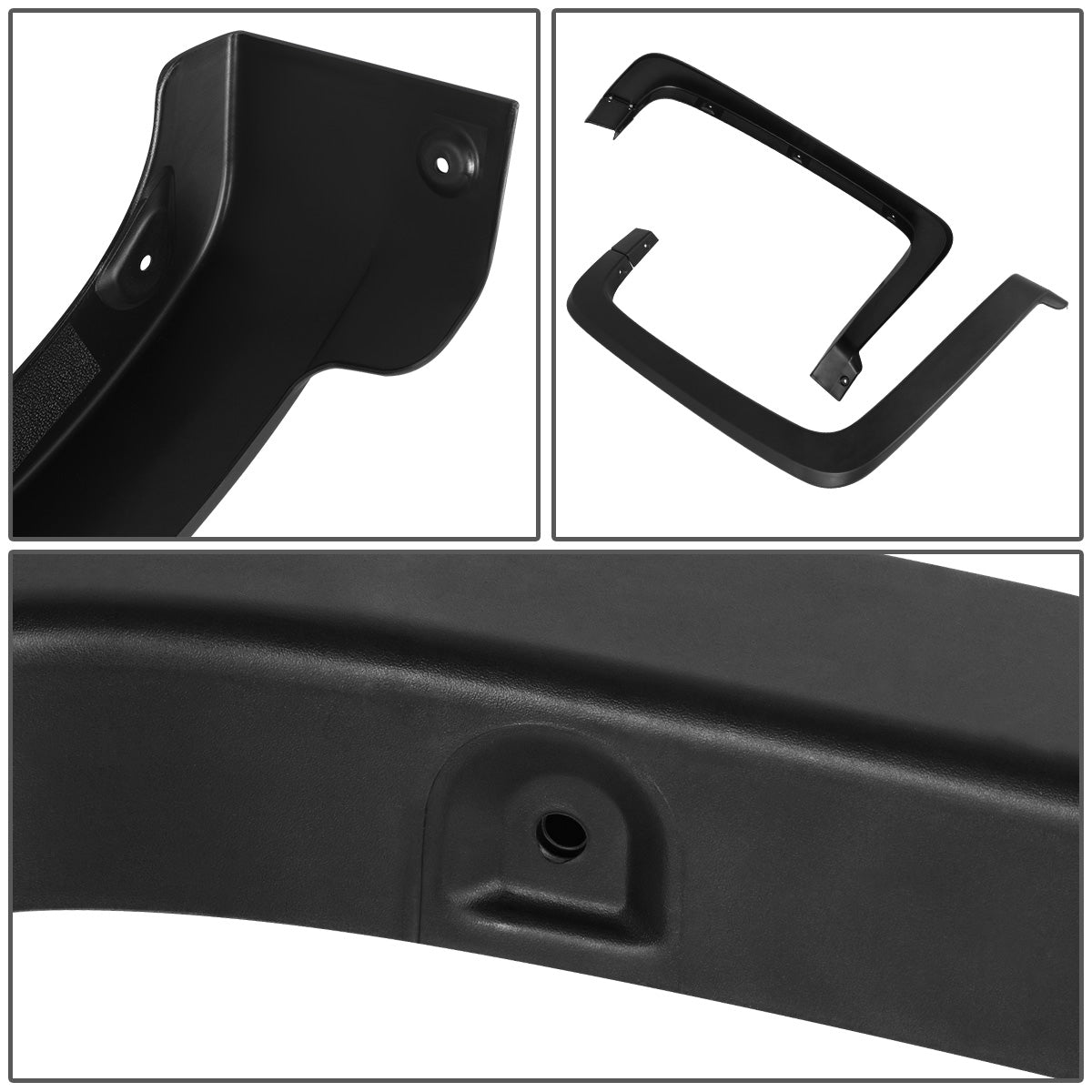 CANTONERAS 14-18 CHEVROLET SILVERADO 1500/15-19 CHEVROLET SILVERADO 2500 HD, 3500 HD - FITS FLEETSIDE MODELS ONLY. EXCLUDES DUALLY MODELS - 4PCS - MATTE BLACK