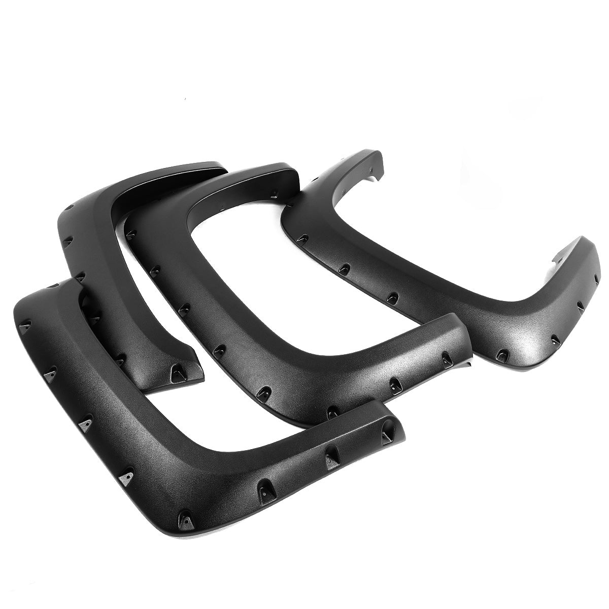 CANTONERAS 07-13 CHEVY SILVERADO 1500 / 07-14 CHEVY SILVERADO 2500HD, 3500HD - FITS 97.6", 78.7", 78" FLEETSIDE BED MODELS - POCKET-RIVETED STYLE - TEXTURED - MATTE BLACK