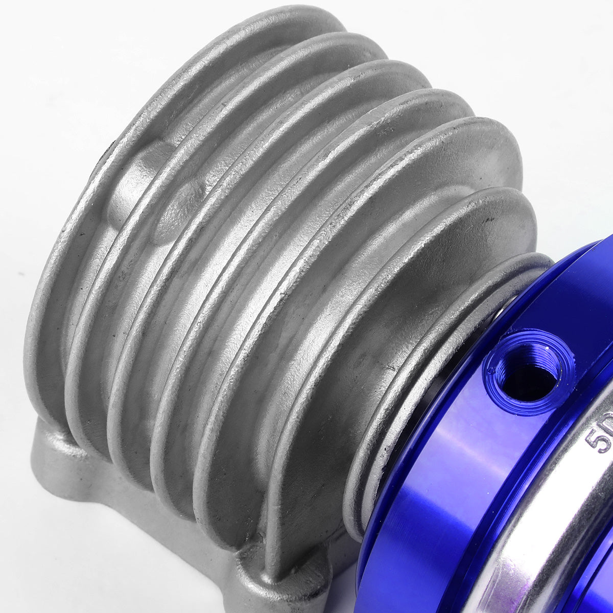 VALVULA DE ALIVIO WASTEGATE - 46MM - 4-BOLT FLANGE - V-BAND TOP - BLUE