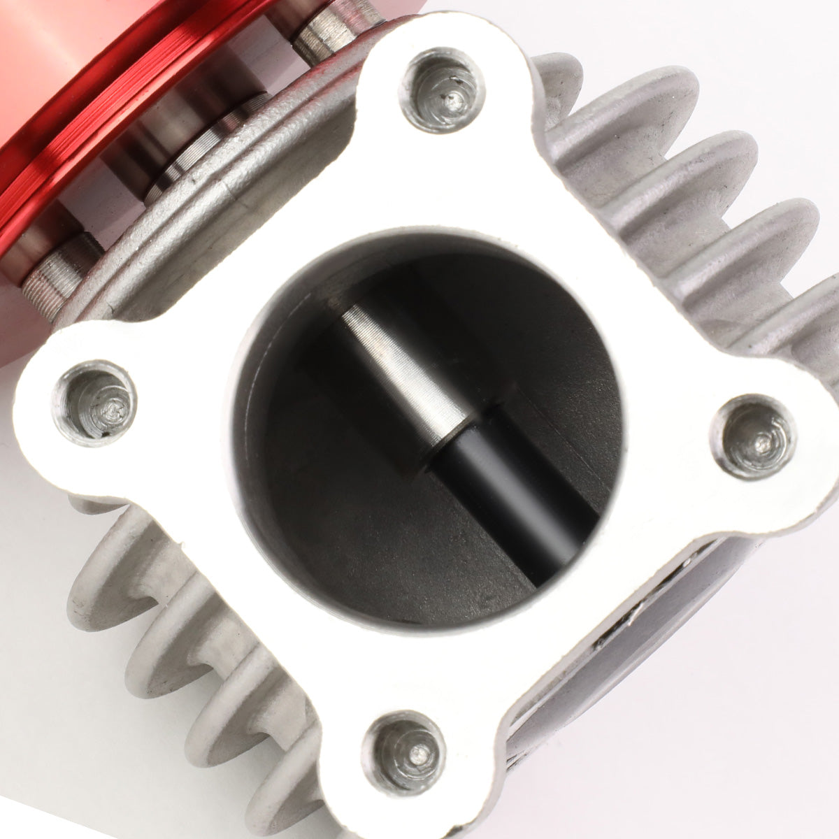 VALVULA DE ALIVIO WASTEGATE - 46MM - 4-BOLT FLANGE - V-BAND TOP - RED