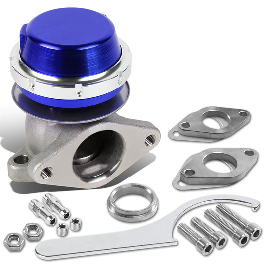 VALVULA DE ALIVIO WASTEGATE - 38MM - CAST STEEL - SHORTY - V-BAND - 14PSI - BLUE