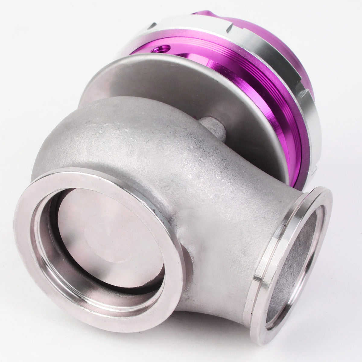 VALVULA DE ALIVIO WASTEGATE - 40MM - CAST STEEL - SHORT - V-BAND - 14PSI - PURPLE